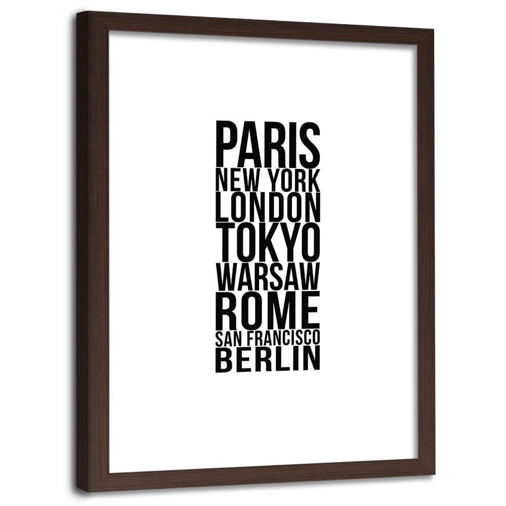 Glezna brūnā rāmī - Paris London Tokyo Home Trends DECO