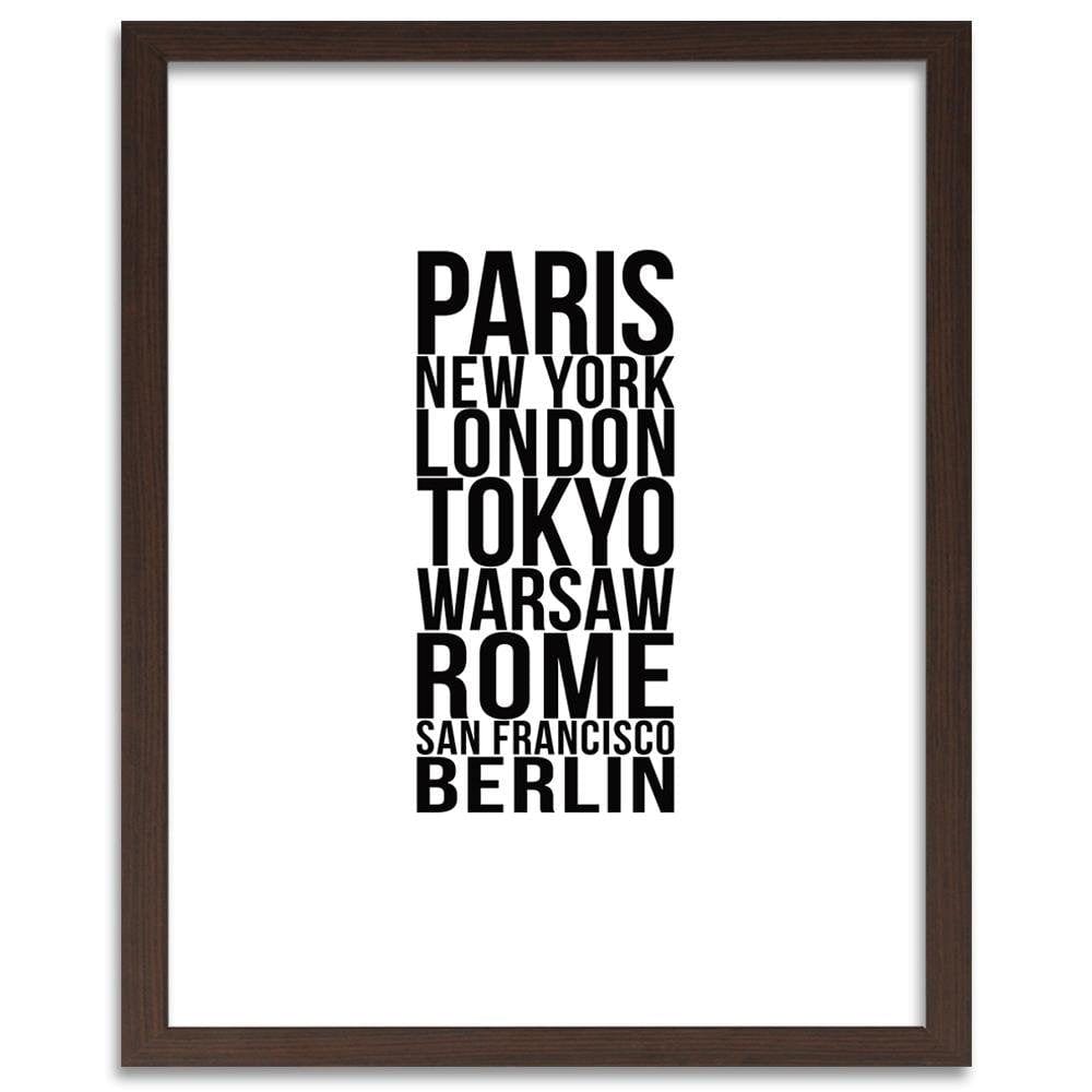 Glezna brūnā rāmī - Paris London Tokyo Home Trends DECO