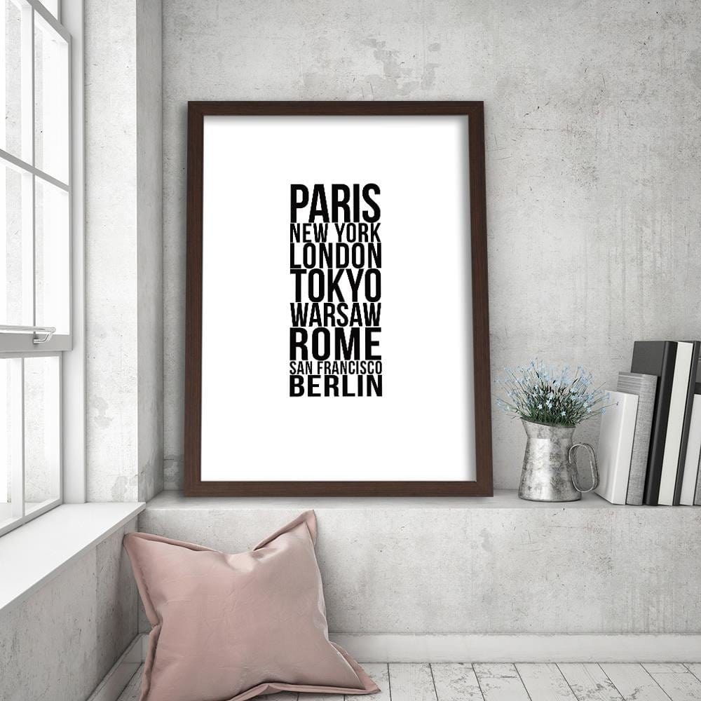 Glezna brūnā rāmī - Paris London Tokyo Home Trends DECO