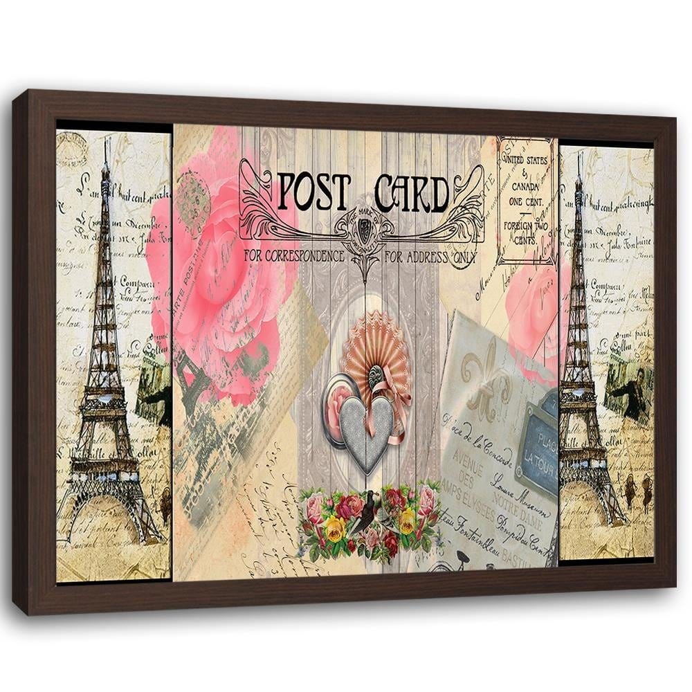 Glezna brūnā rāmī - Paris Post Card Home Trends DECO