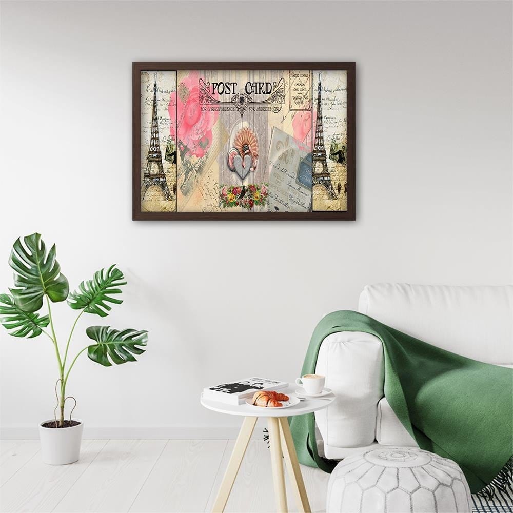 Glezna brūnā rāmī - Paris Post Card Home Trends DECO