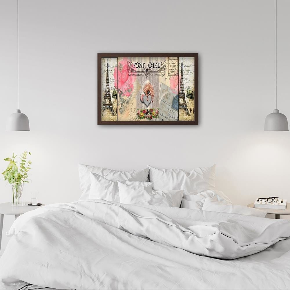Glezna brūnā rāmī - Paris Post Card Home Trends DECO