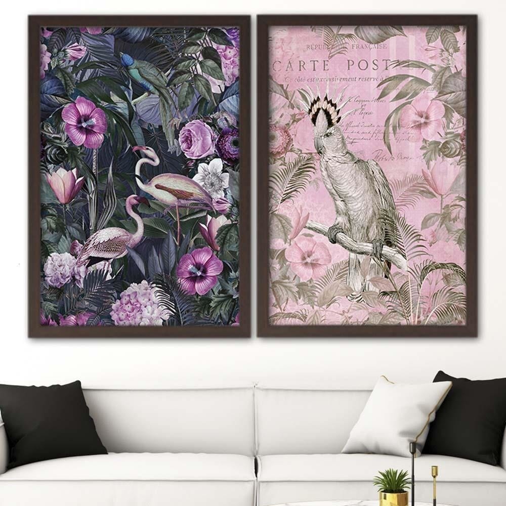 Glezna brūnā rāmī - Parrot Queen Home Trends DECO
