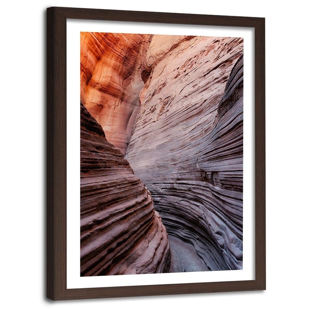 Glezna brūnā rāmī - Pass Between The Rocks Home Trends DECO