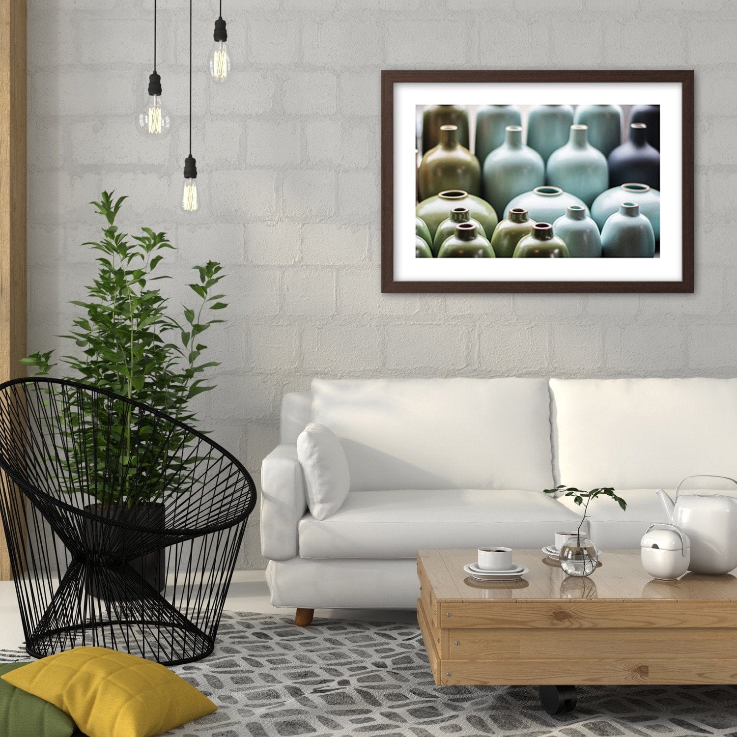 Glezna brūnā rāmī - Pastel Vase Home Trends DECO