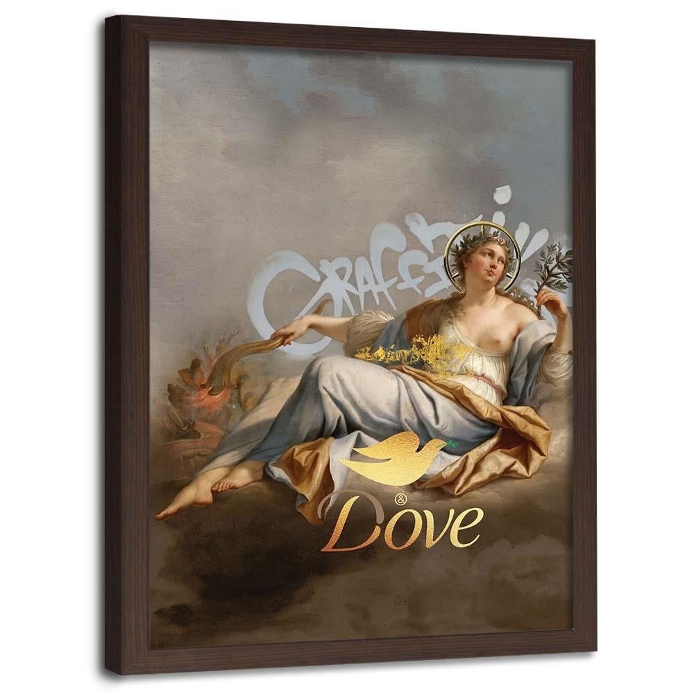 Glezna brūnā rāmī - Peace And Love Home Trends DECO