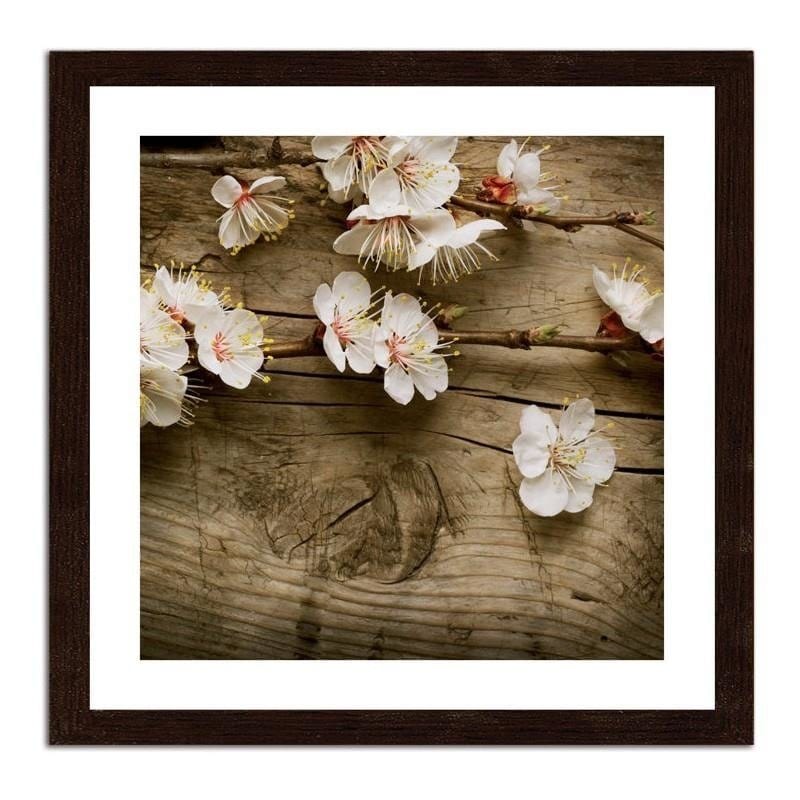 Glezna brūnā rāmī - Peach flowers Home Trends DECO