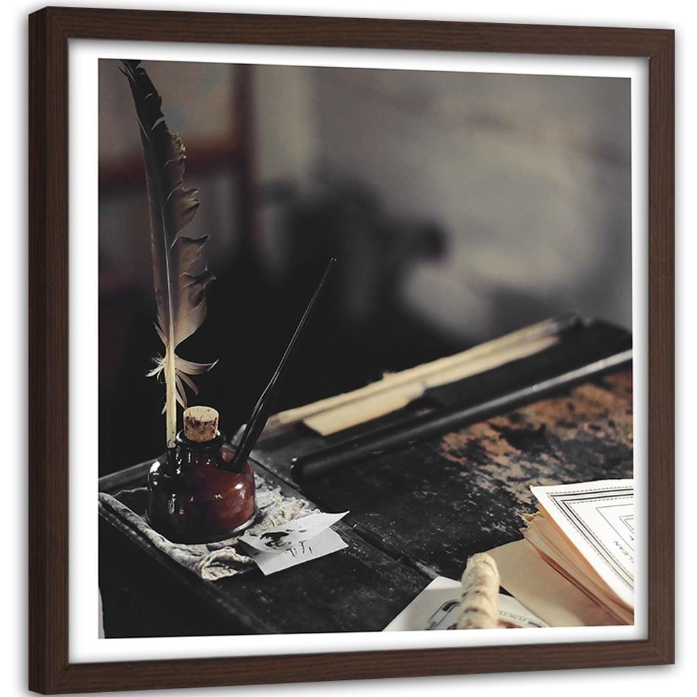 Glezna brūnā rāmī - Pen And Inkwell Home Trends DECO