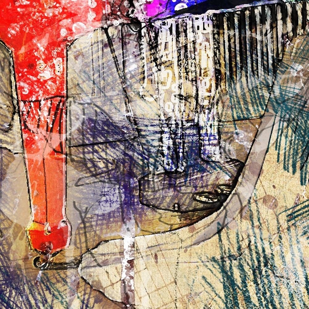 Glezna brūnā rāmī - Pianist Abstraction Home Trends DECO