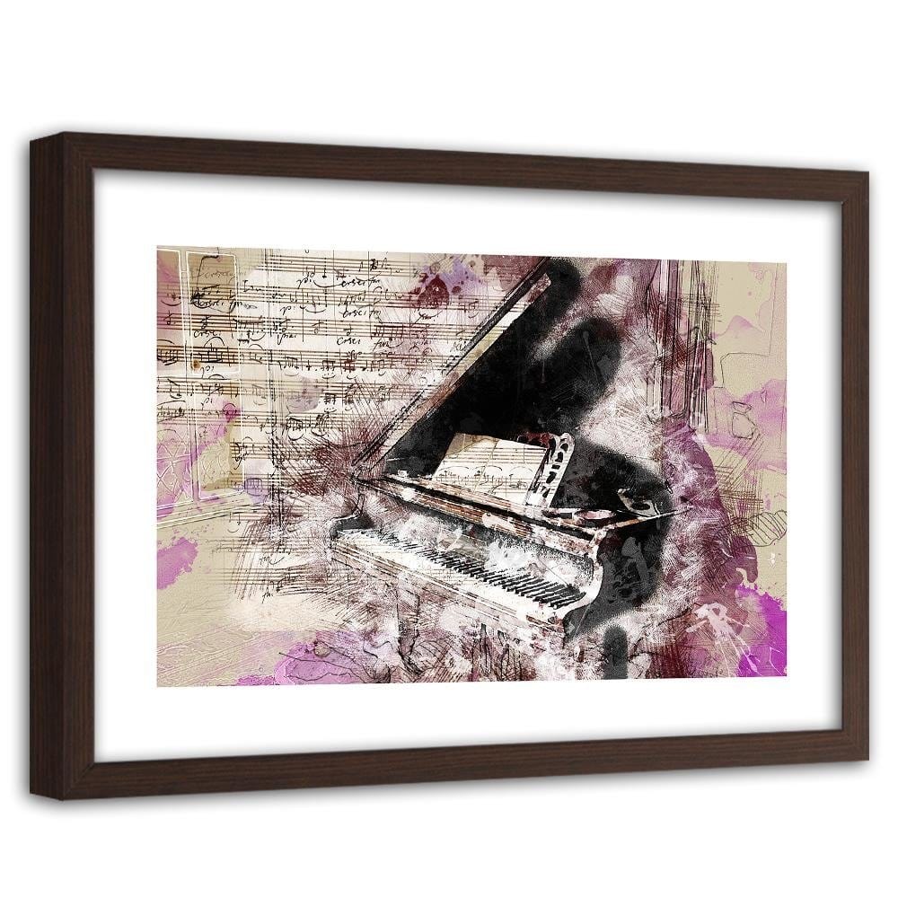 Glezna brūnā rāmī - Piano Abstraction Home Trends DECO