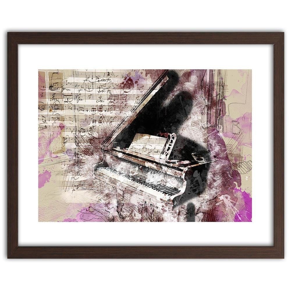 Glezna brūnā rāmī - Piano Abstraction Home Trends DECO