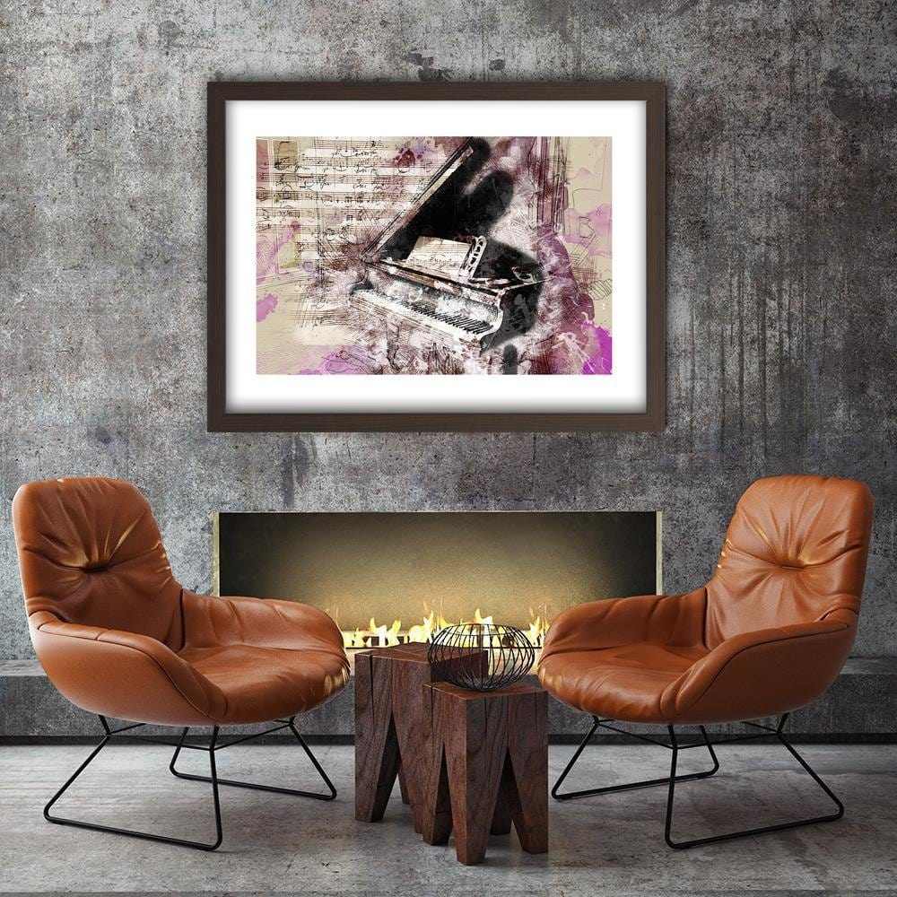 Glezna brūnā rāmī - Piano Abstraction Home Trends DECO