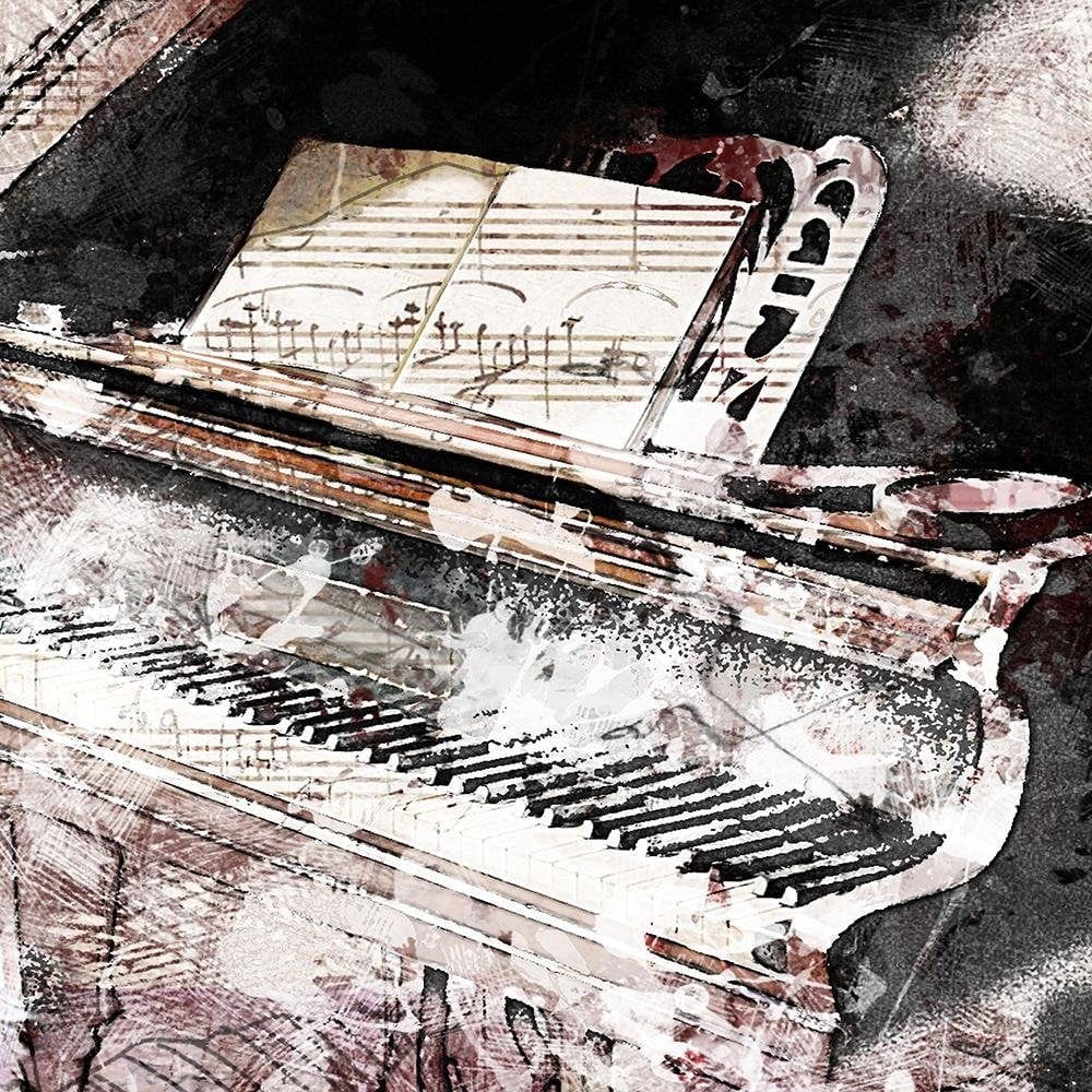 Glezna brūnā rāmī - Piano Abstraction Home Trends DECO
