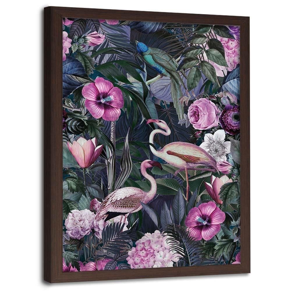 Glezna brūnā rāmī - Pink Birds Home Trends DECO