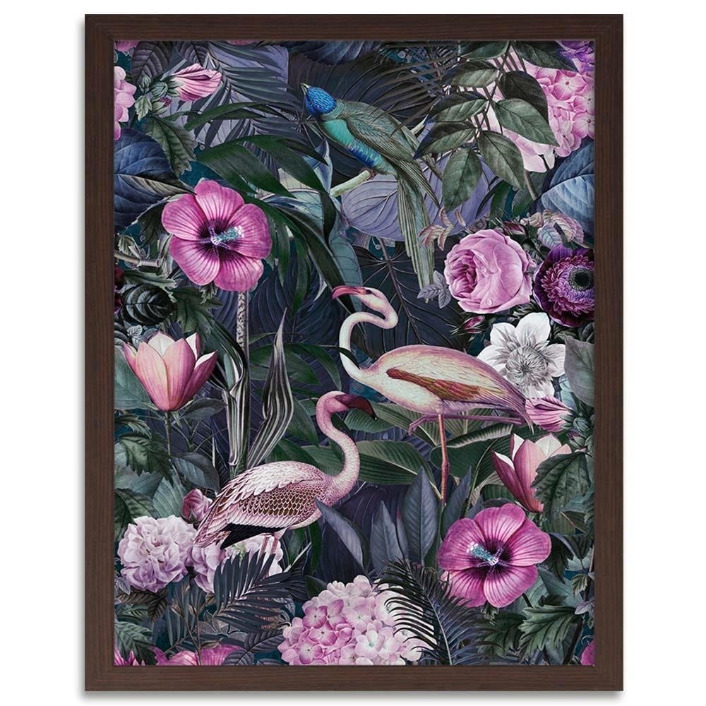 Glezna brūnā rāmī - Pink Birds Home Trends DECO