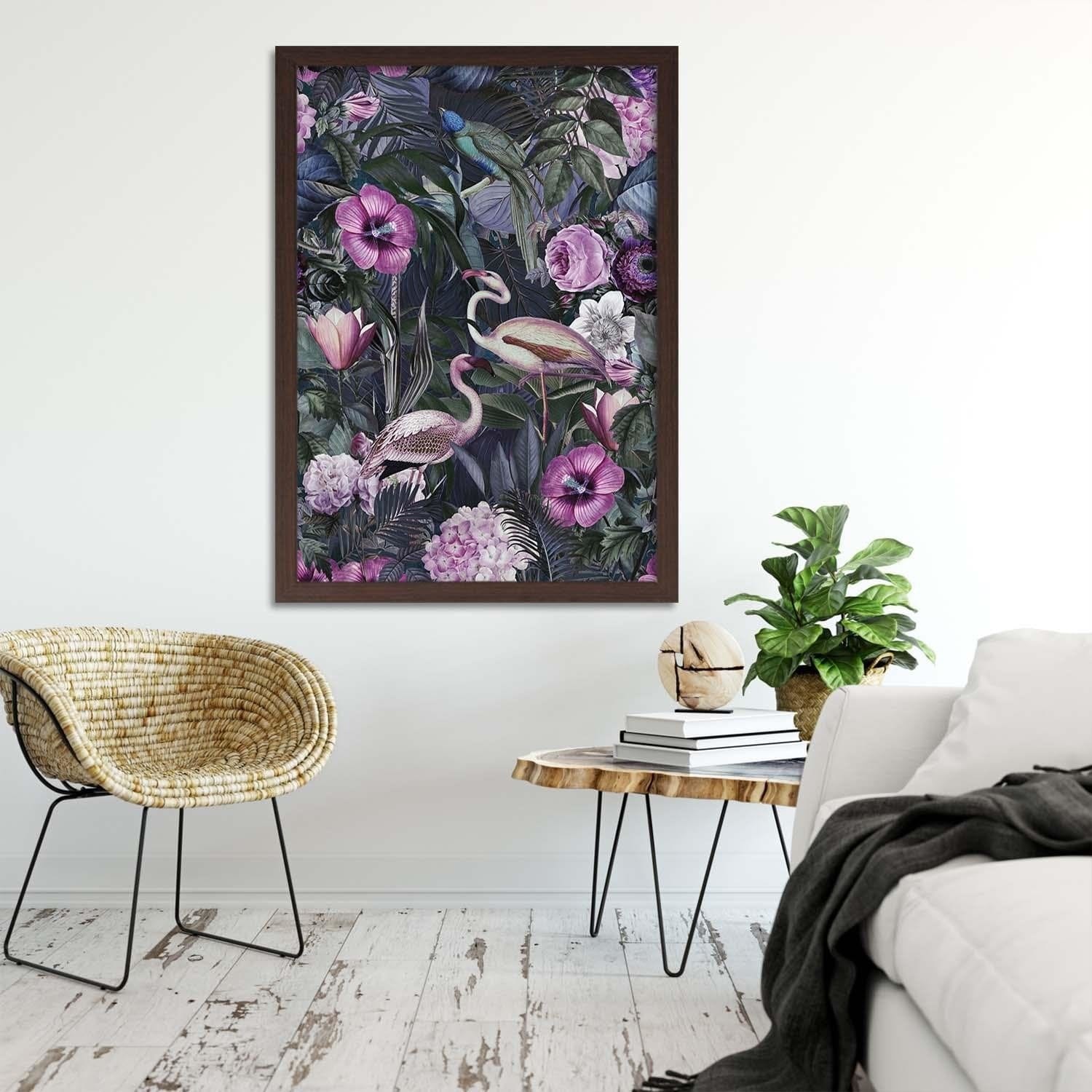 Glezna brūnā rāmī - Pink Birds Home Trends DECO