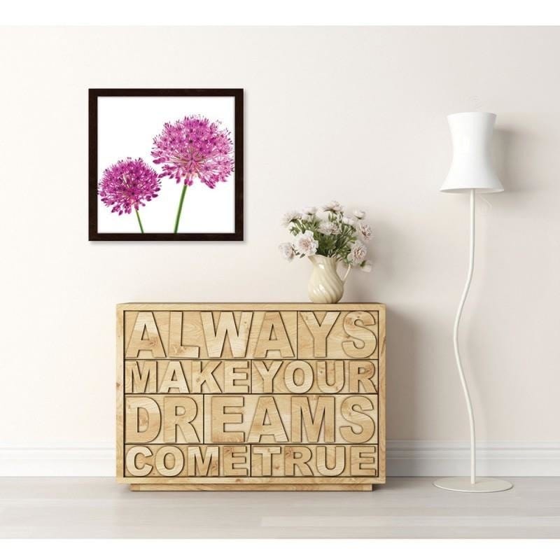 Glezna brūnā rāmī - Pink garlic flower Home Trends DECO