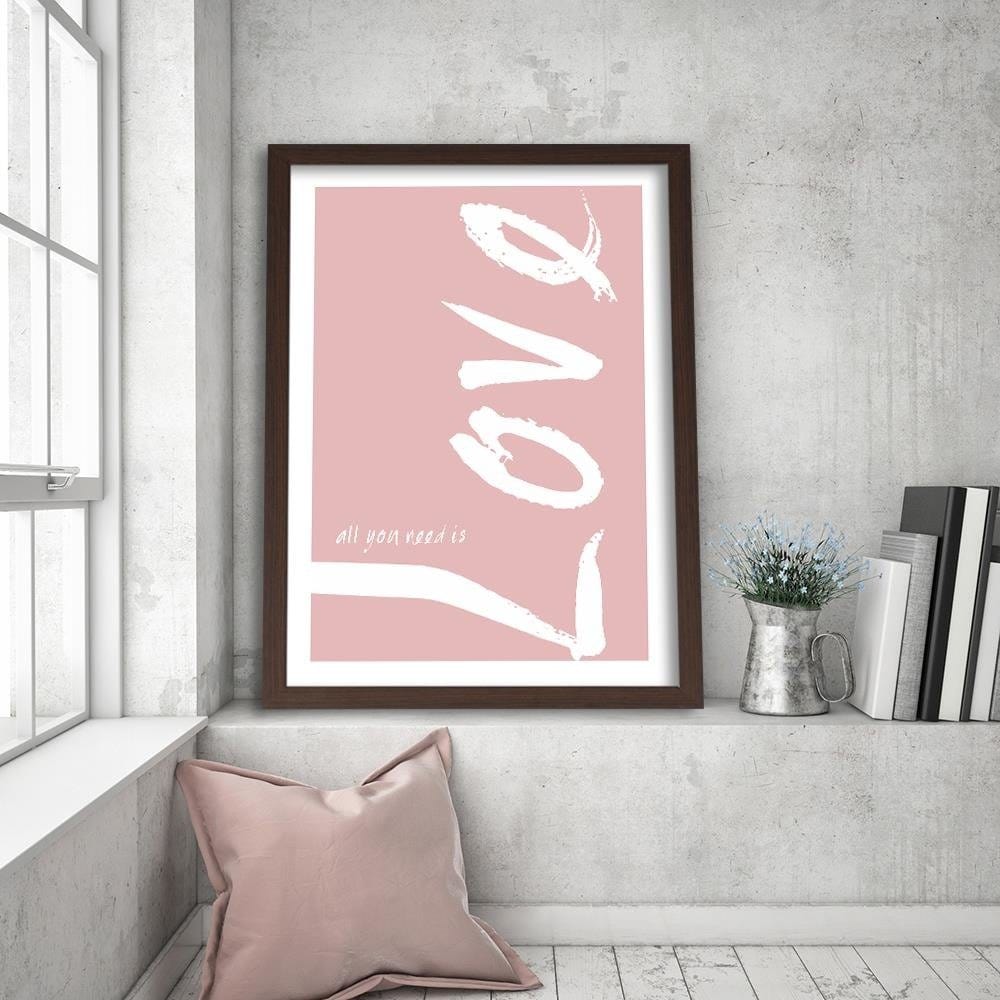 Glezna brūnā rāmī - Pink Love Home Trends DECO