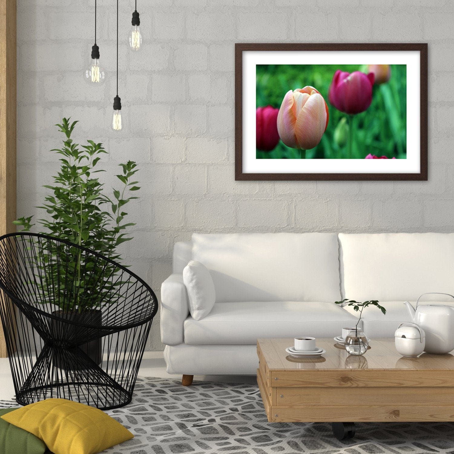 Glezna brūnā rāmī - Pink Tulip Home Trends DECO