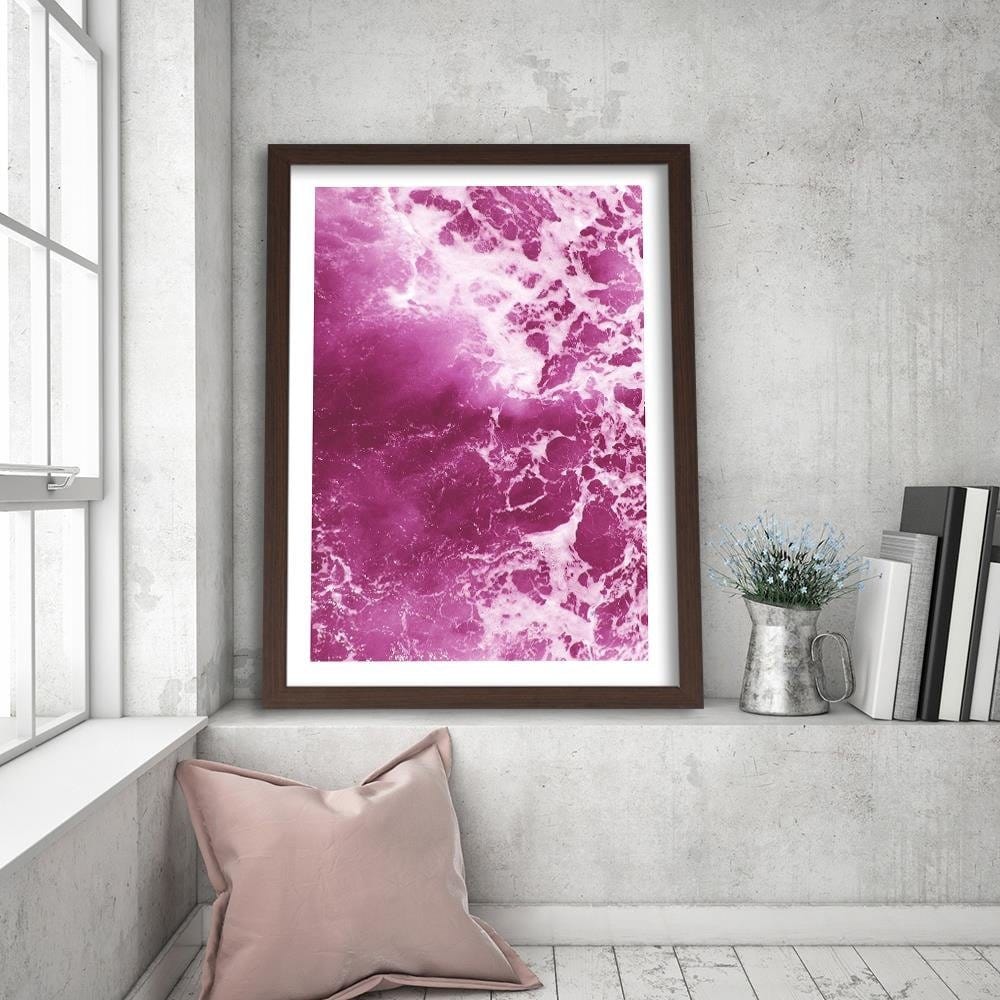 Glezna brūnā rāmī - Pink Waves Home Trends DECO