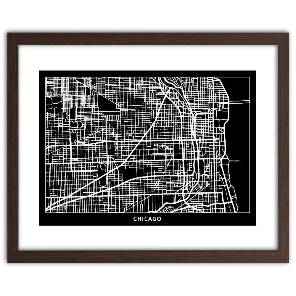 Glezna brūnā rāmī - Plan Of Chicago Home Trends DECO