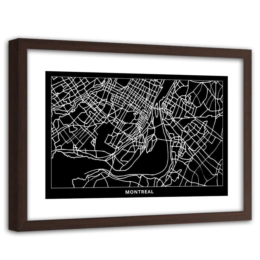Glezna brūnā rāmī - Plan Of Montreal Home Trends DECO