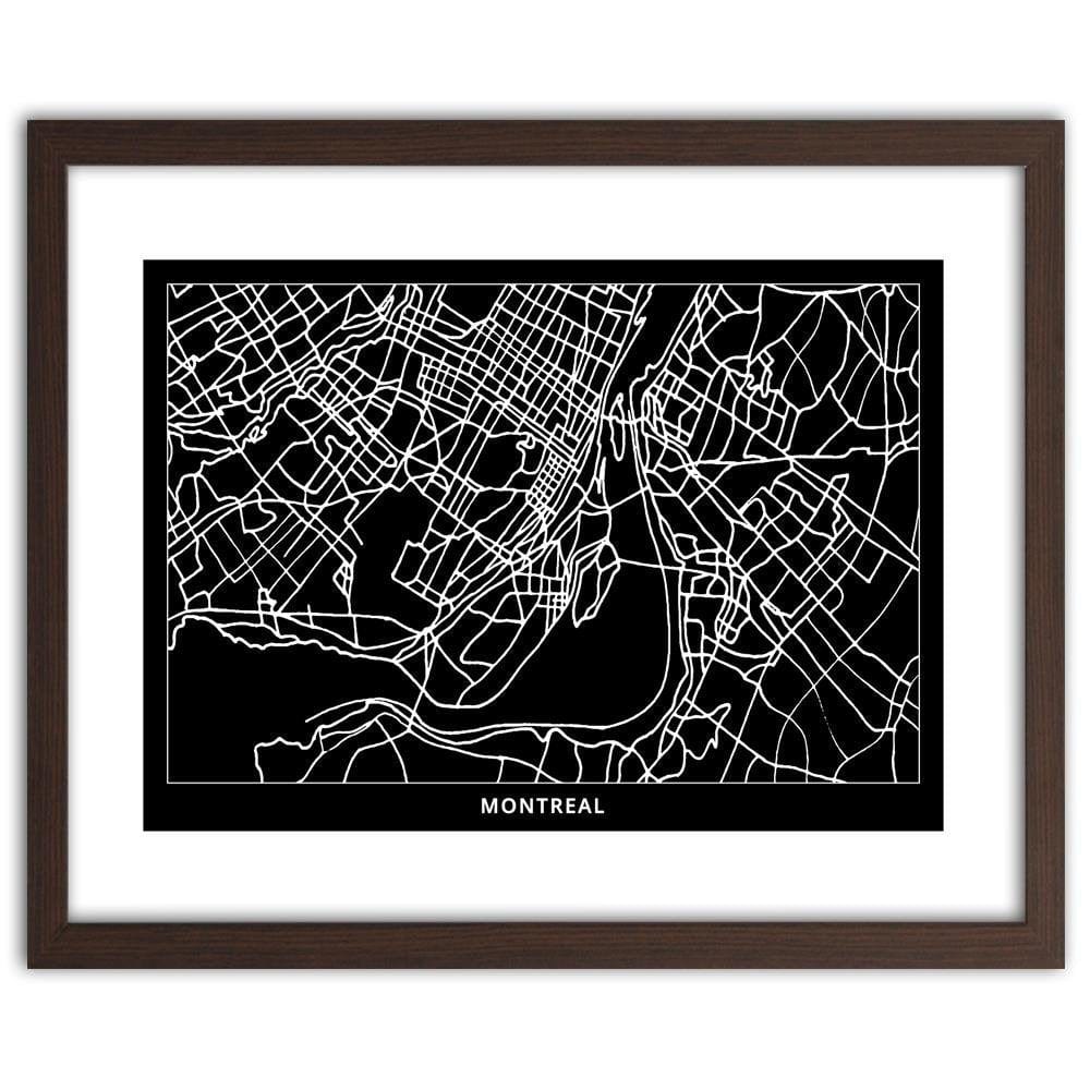 Glezna brūnā rāmī - Plan Of Montreal Home Trends DECO