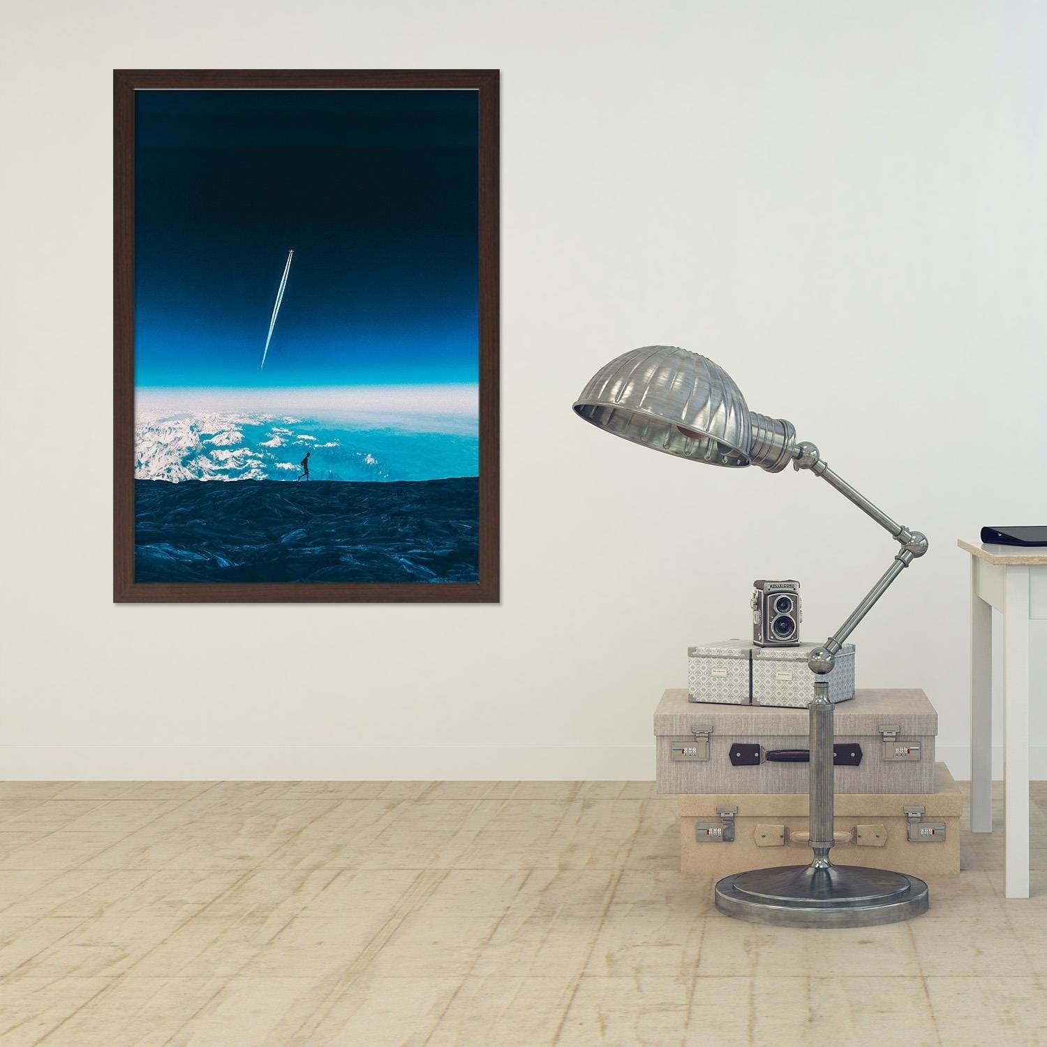 Glezna brūnā rāmī - Plane Above The Clouds Home Trends DECO