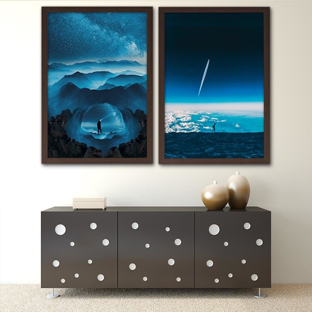 Glezna brūnā rāmī - Plane Above The Clouds Home Trends DECO