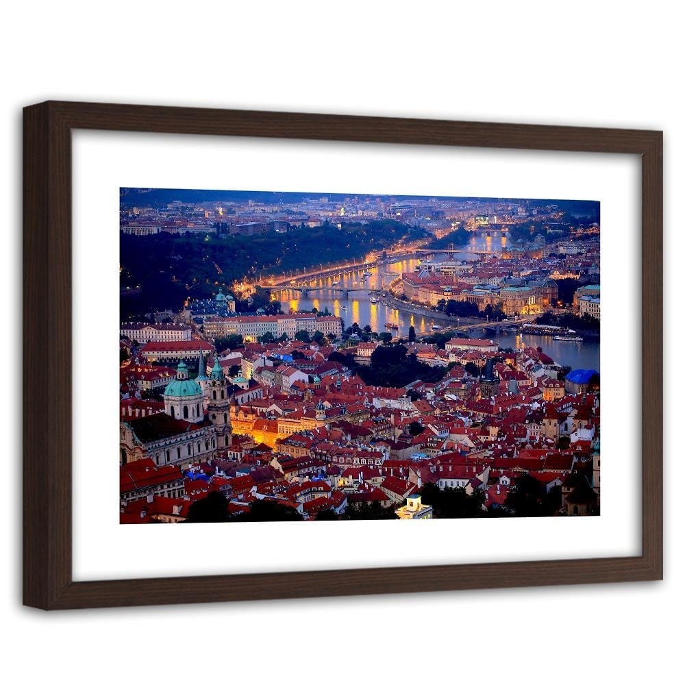 Glezna brūnā rāmī - Prague At Dusk Home Trends DECO