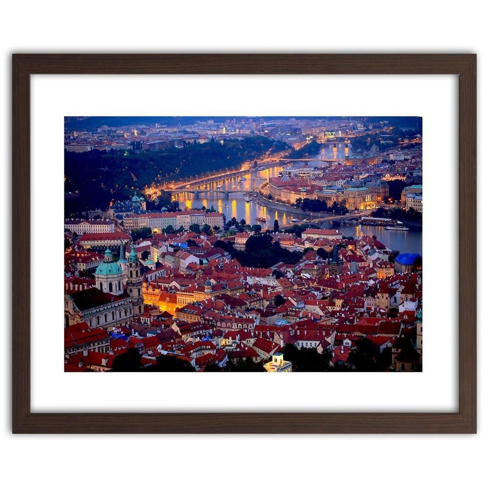 Glezna brūnā rāmī - Prague At Dusk Home Trends DECO
