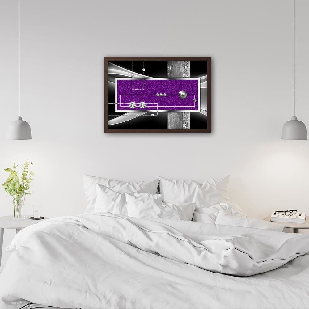 Glezna brūnā rāmī - Purple Abstraction Home Trends DECO