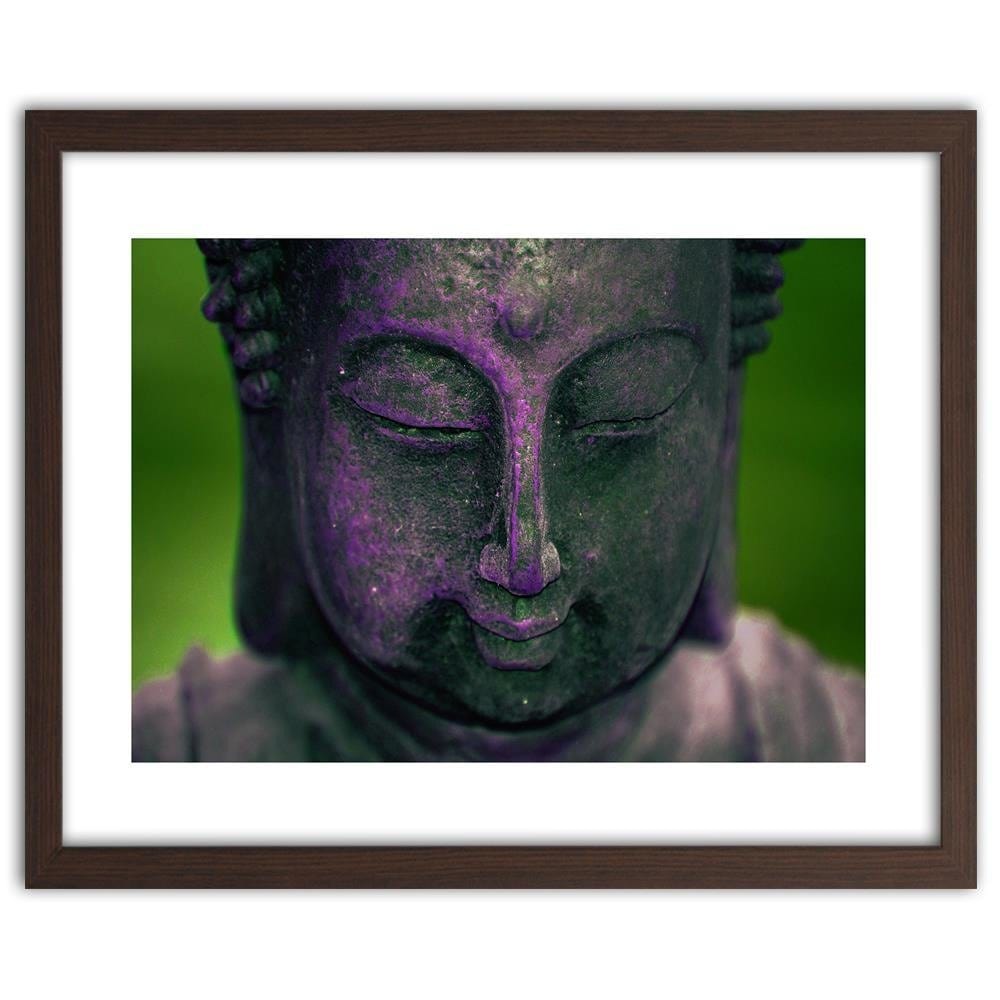 Glezna brūnā rāmī - Purple Buddha Head Home Trends DECO