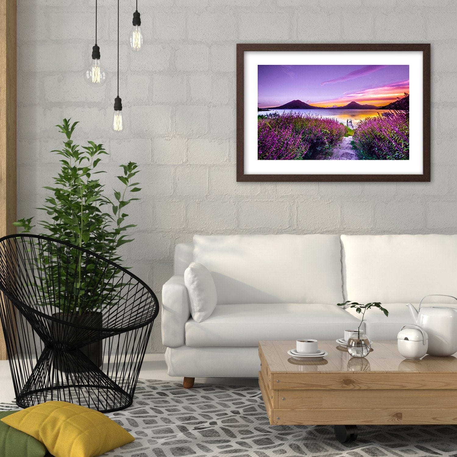 Glezna brūnā rāmī - Purple Paradise Home Trends DECO