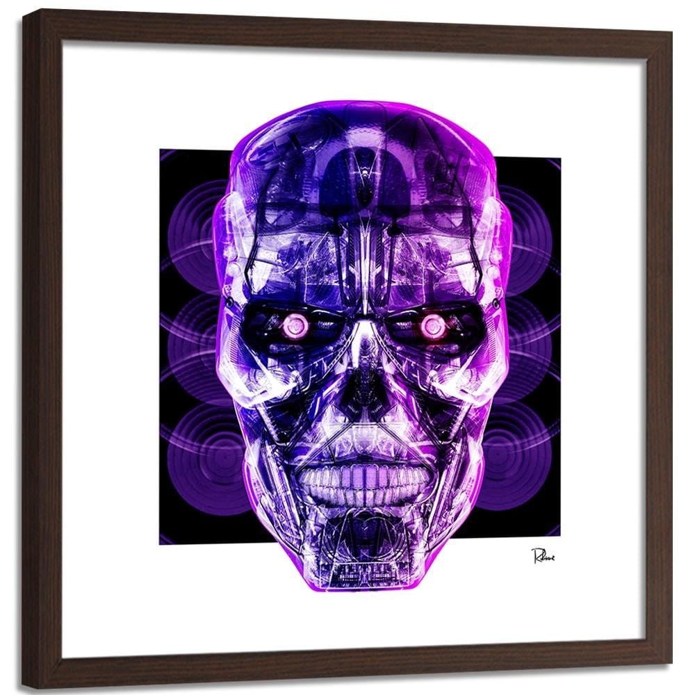 Glezna brūnā rāmī - Purple Skull Home Trends DECO