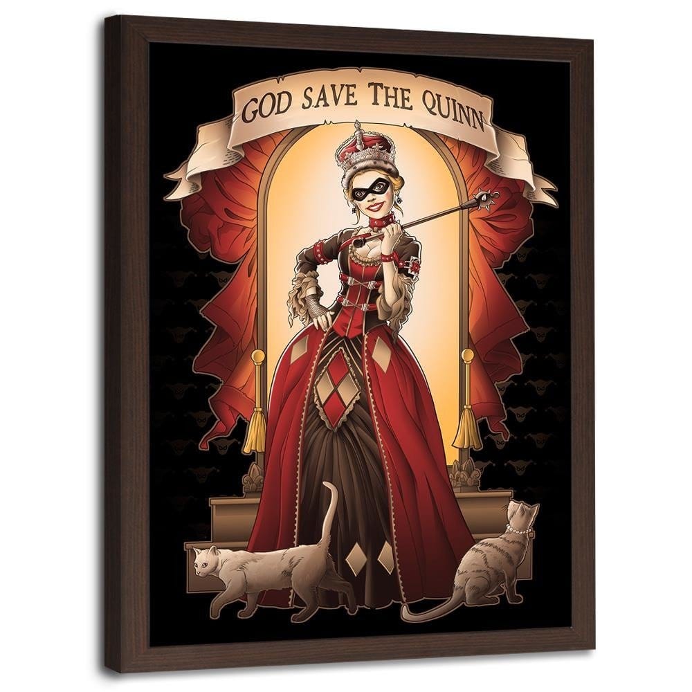 Glezna brūnā rāmī - Queen Of The Cat Home Trends DECO