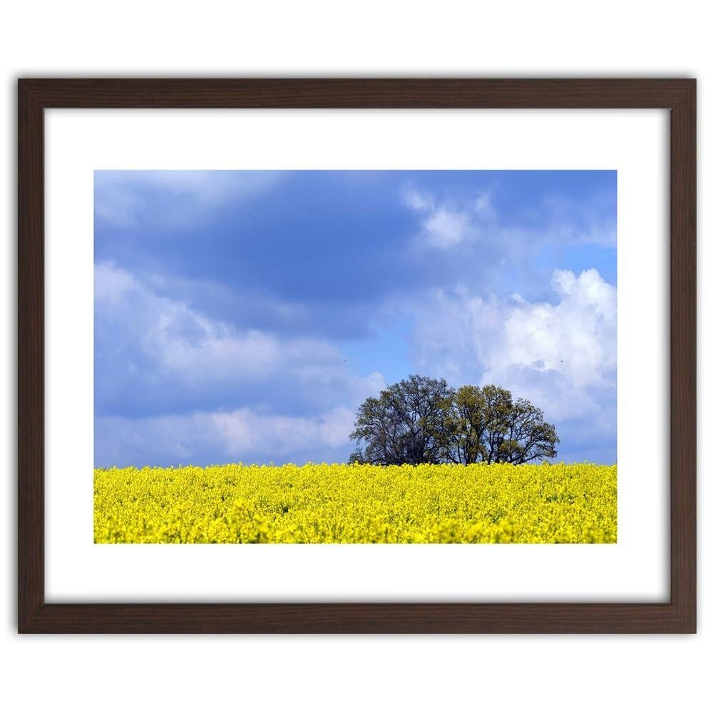 Glezna brūnā rāmī - Rapeseed And Trees Home Trends DECO