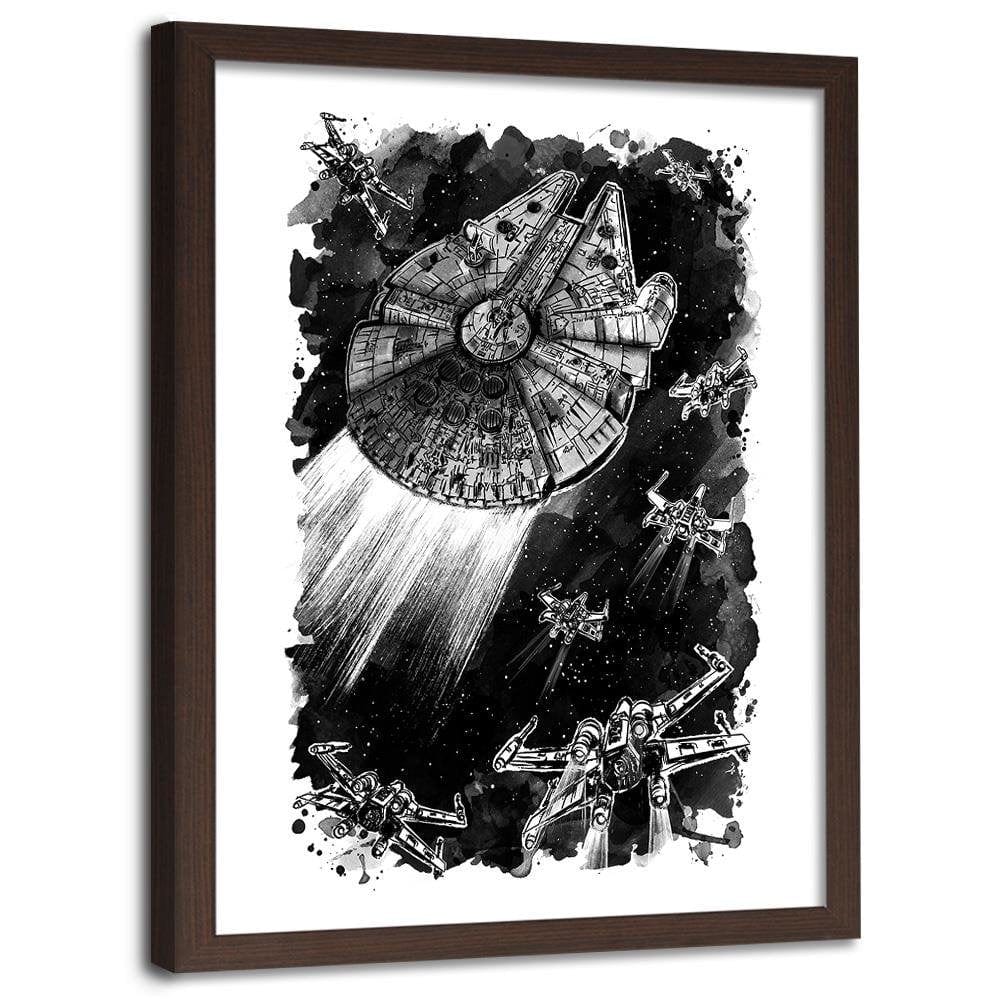 Glezna brūnā rāmī - Rebel Assault Decor Black And White Home Trends DECO