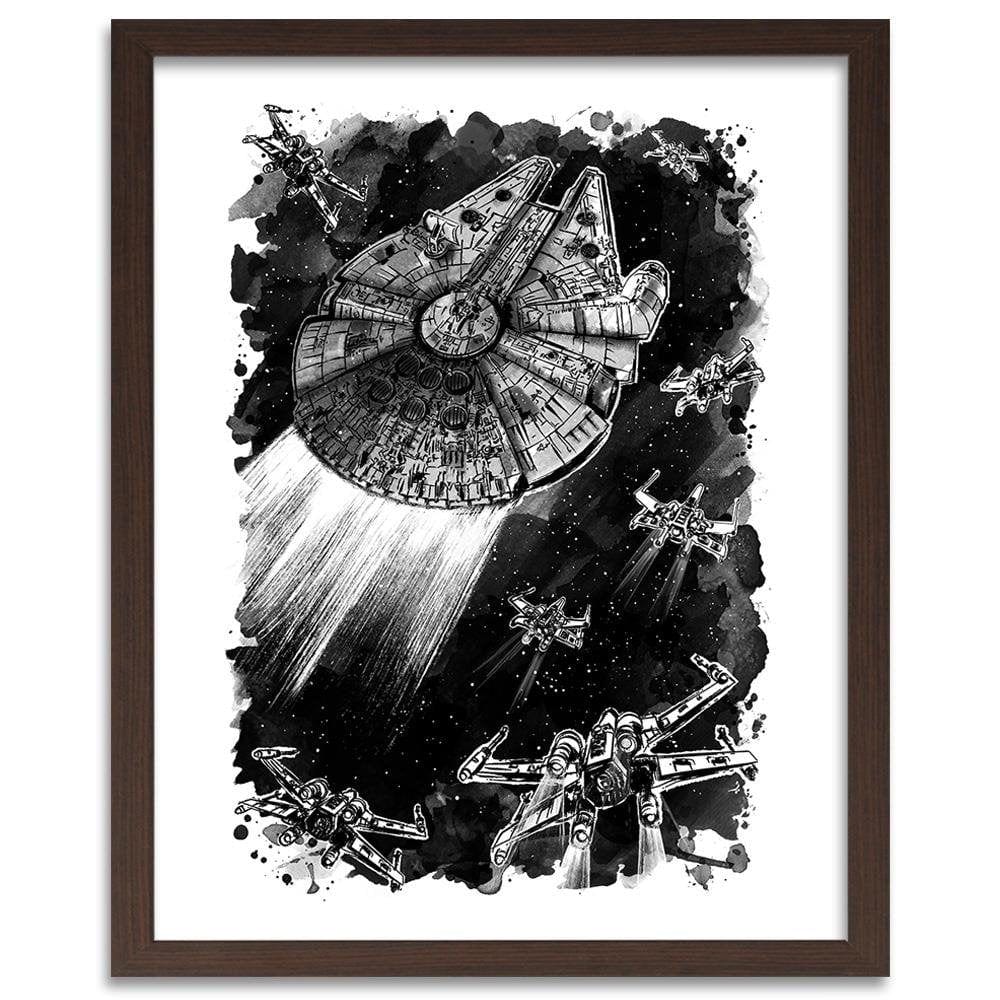 Glezna brūnā rāmī - Rebel Assault Decor Black And White Home Trends DECO