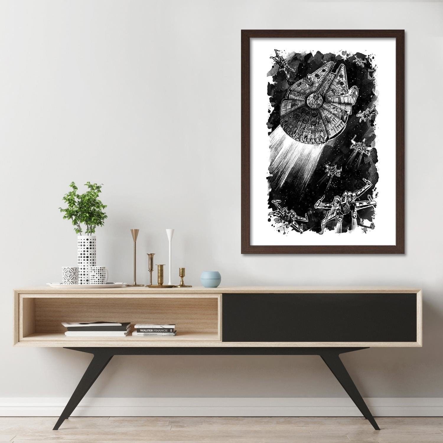 Glezna brūnā rāmī - Rebel Assault Decor Black And White Home Trends DECO