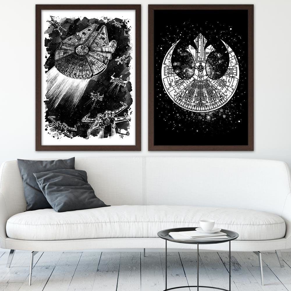 Glezna brūnā rāmī - Rebel Assault Decor Black And White Home Trends DECO