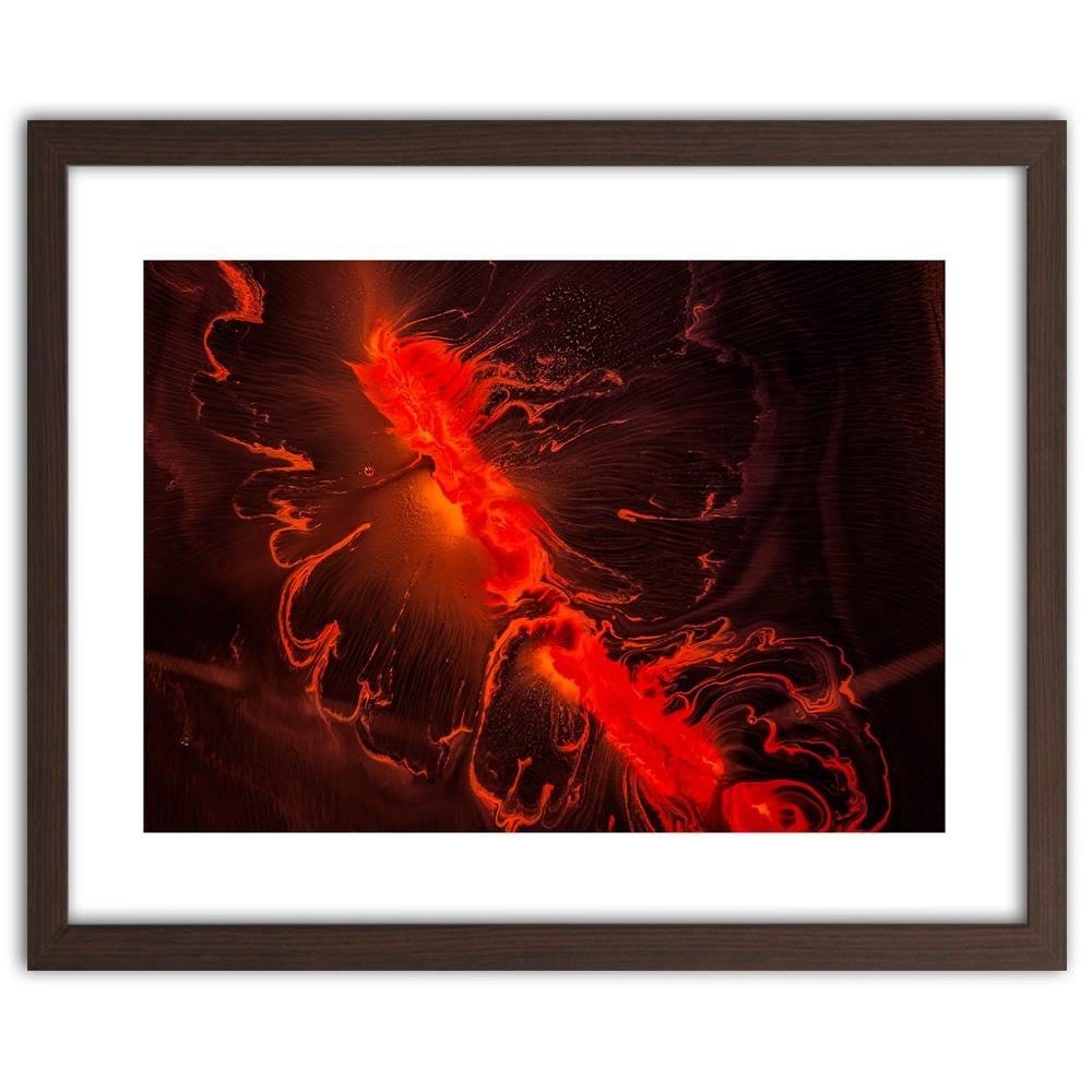 Glezna brūnā rāmī - Red Abstract Home Trends DECO