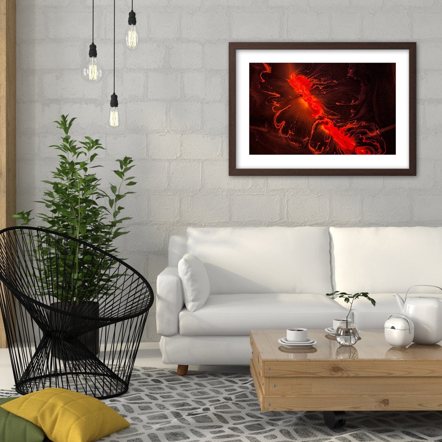 Glezna brūnā rāmī - Red Abstract Home Trends DECO