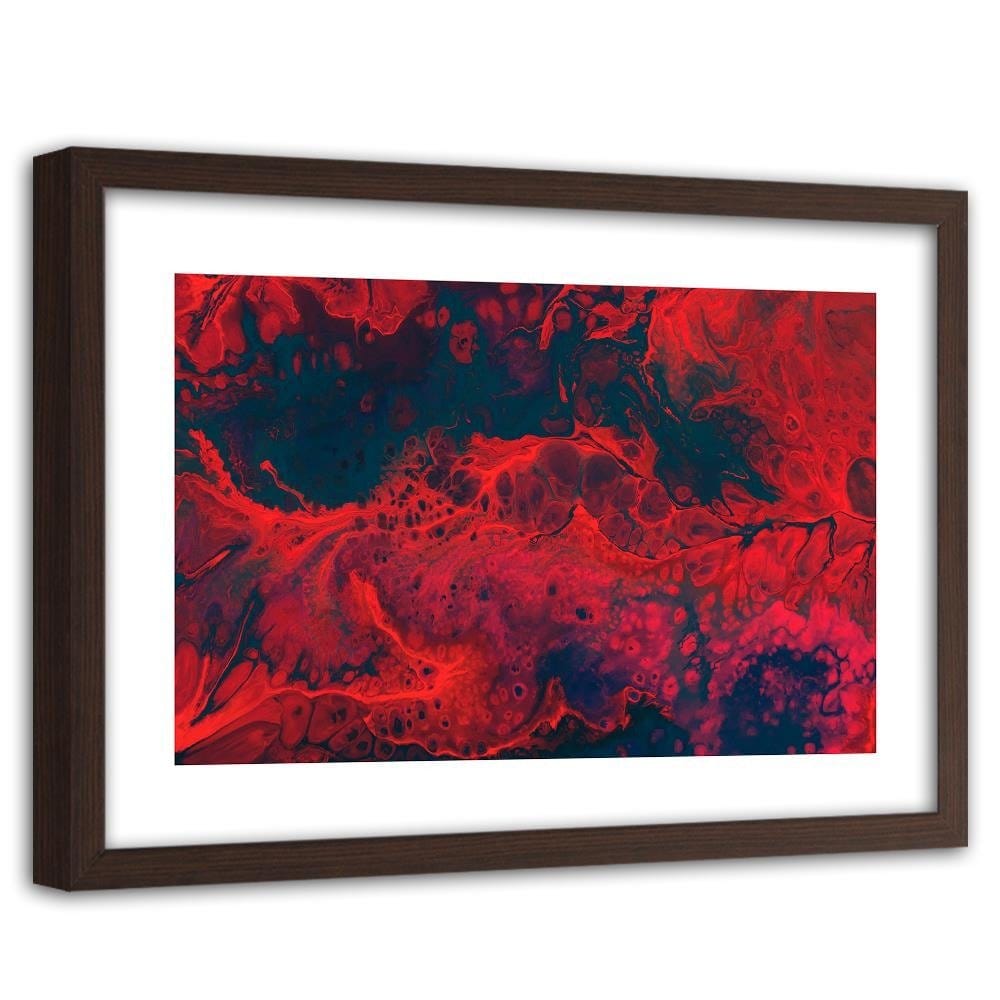 Glezna brūnā rāmī - Red Abstraction Home Trends DECO