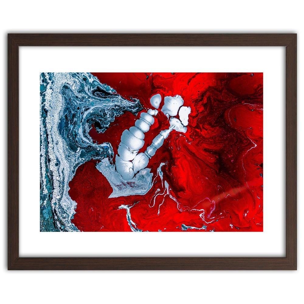 Glezna brūnā rāmī - Red Abstraction Home Trends DECO