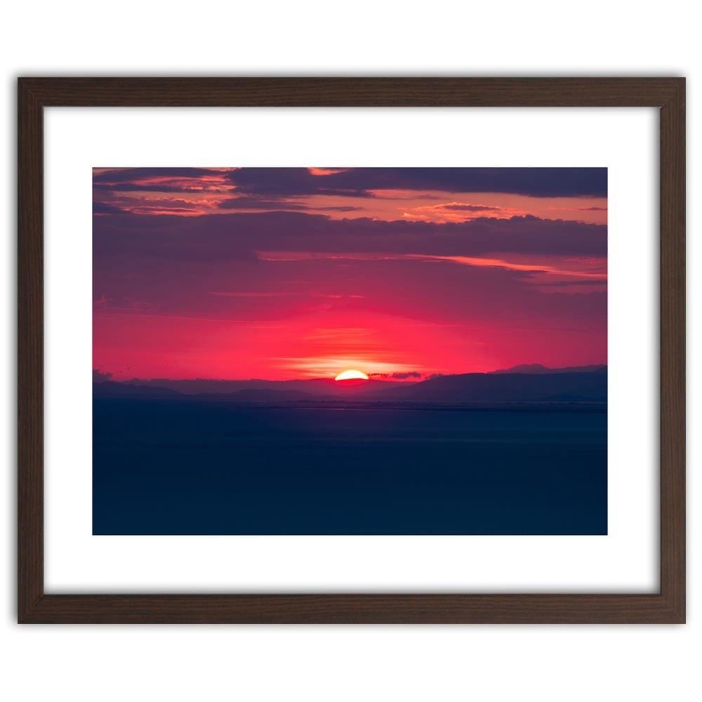 Glezna brūnā rāmī - Red Sunset Home Trends DECO