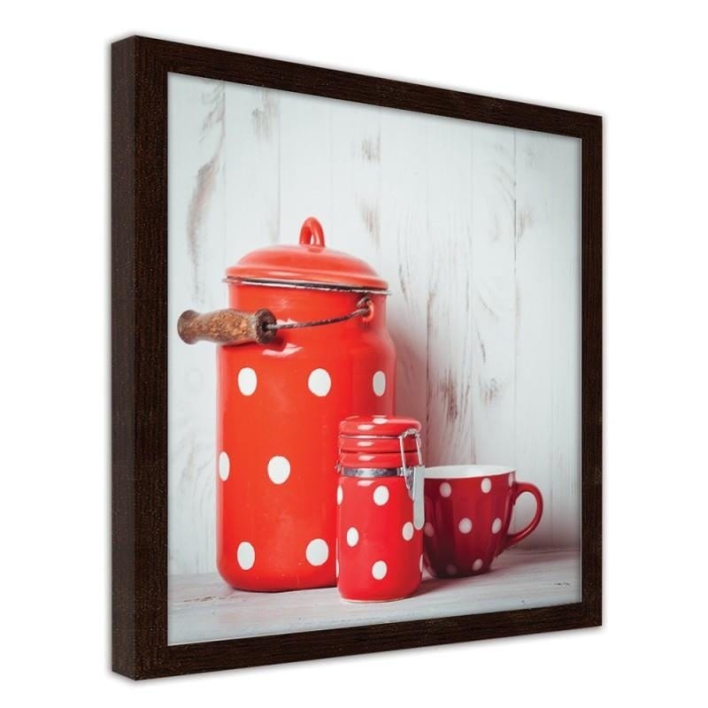 Glezna brūnā rāmī - Red vessels Home Trends DECO