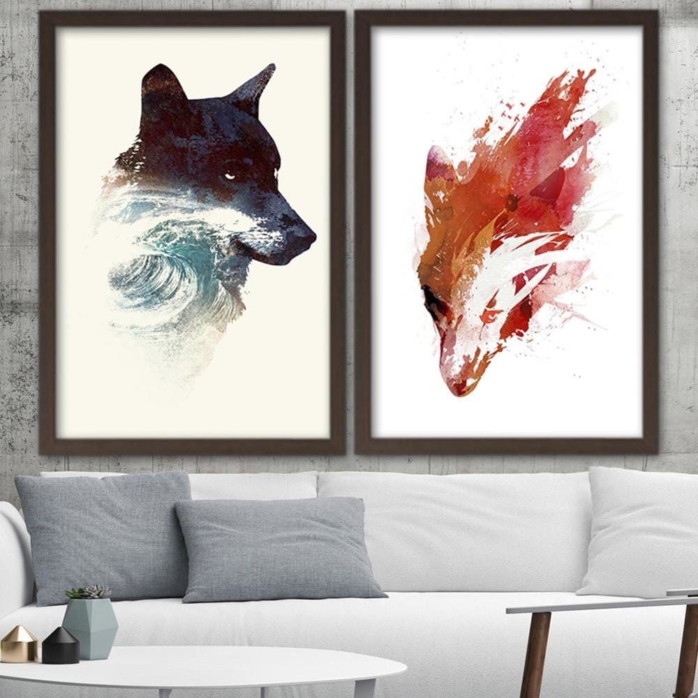 Glezna brūnā rāmī - Red Wolf Home Trends DECO