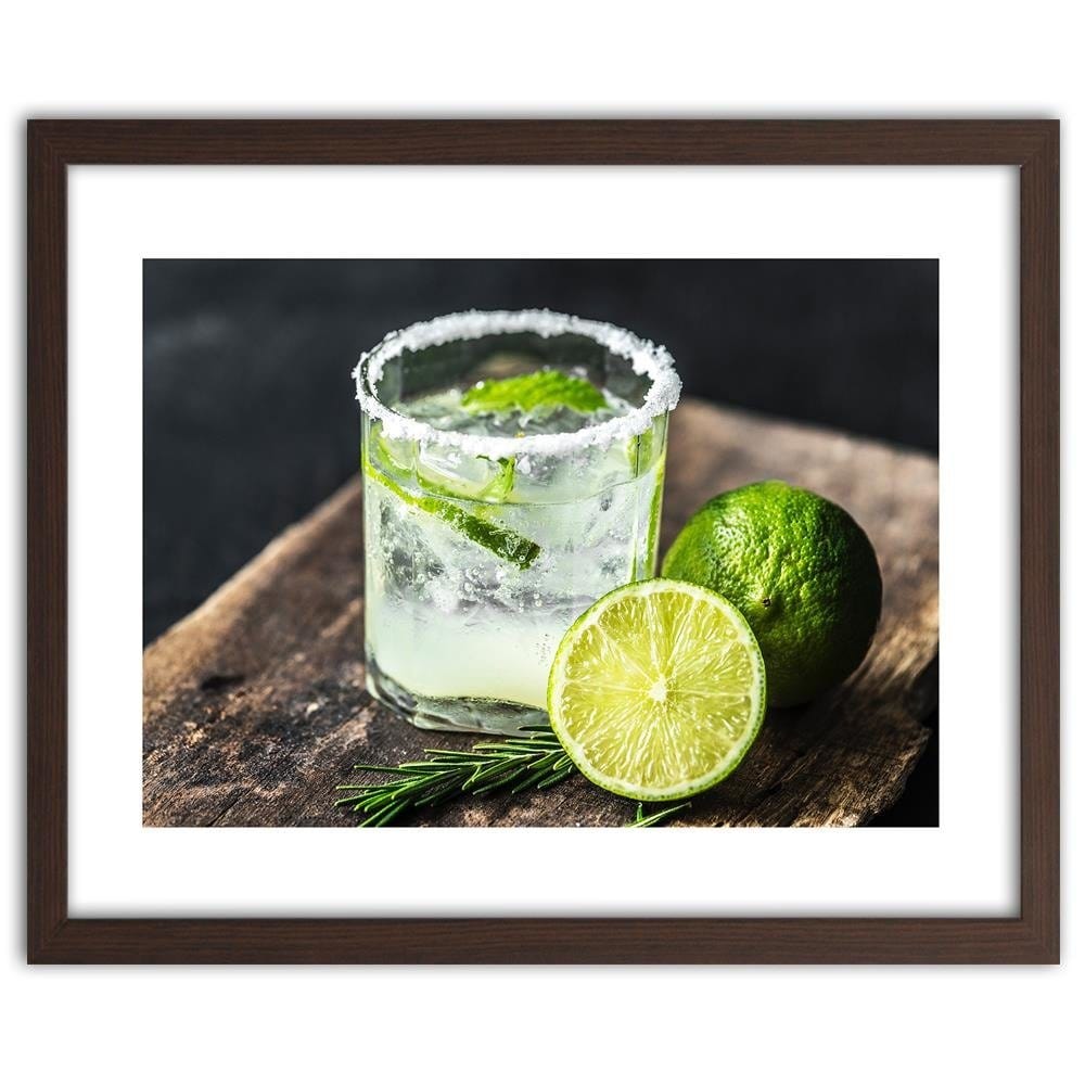 Glezna brūnā rāmī - Refreshing Drink With Lime Home Trends DECO