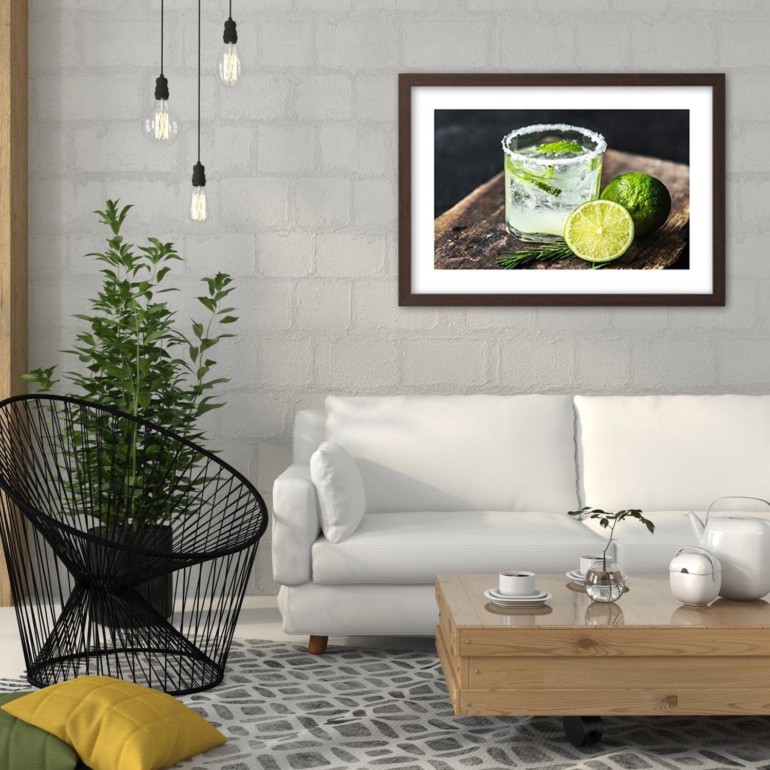 Glezna brūnā rāmī - Refreshing Drink With Lime Home Trends DECO